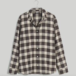 Madewell | Oversized Ex-Boyfriend shirt flannel, marled coal, size M